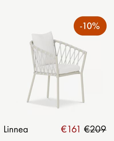 Linnea white woven outdoor dining chair
