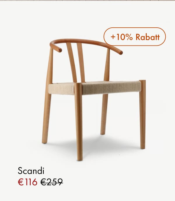 Scandi rattan and wood dining chair, €116 (was €259), +10% off.