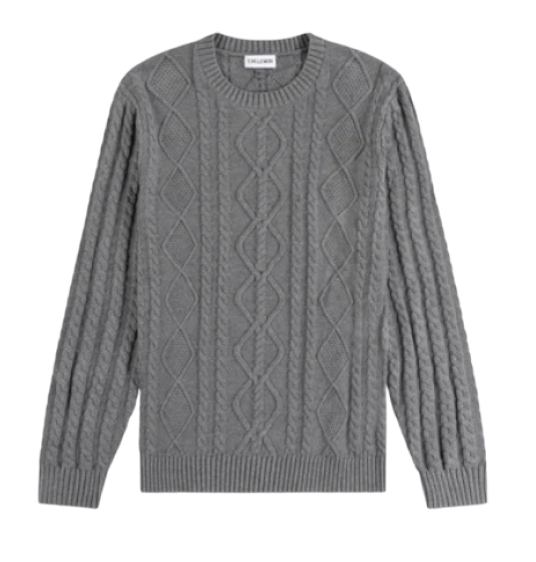 grey cable knit jumper
