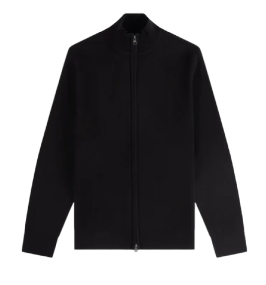black cotton zip cardigan