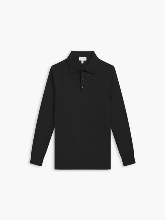 Merino Polo Black