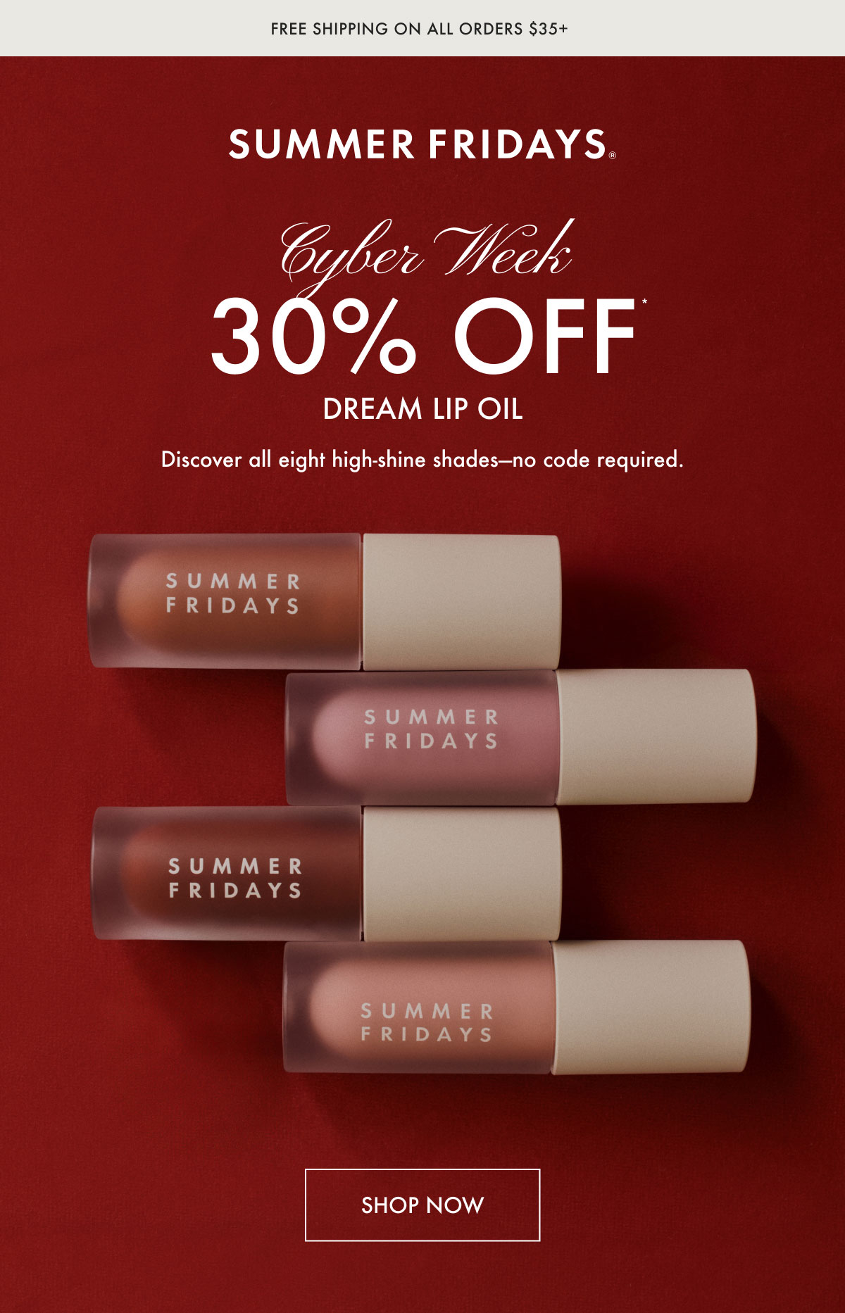 Cyber Week 30 Percent Off Dream Lip Oil
