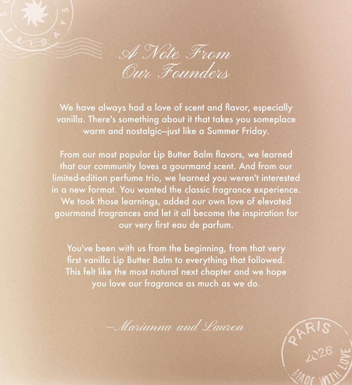 A Note From Our Founders