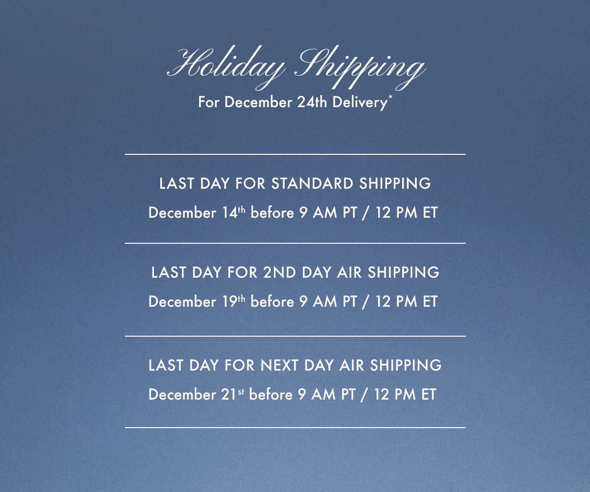 Holiday Shipping