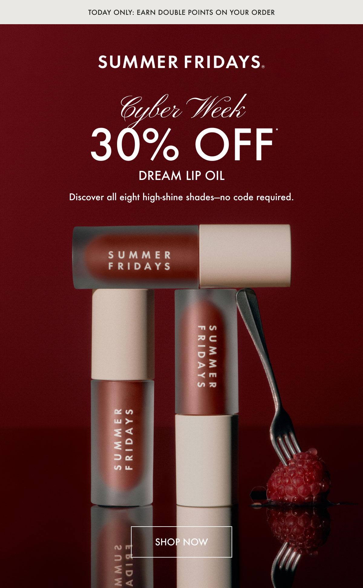 Cyber Week 30 Percent Off Dream Lip Oil