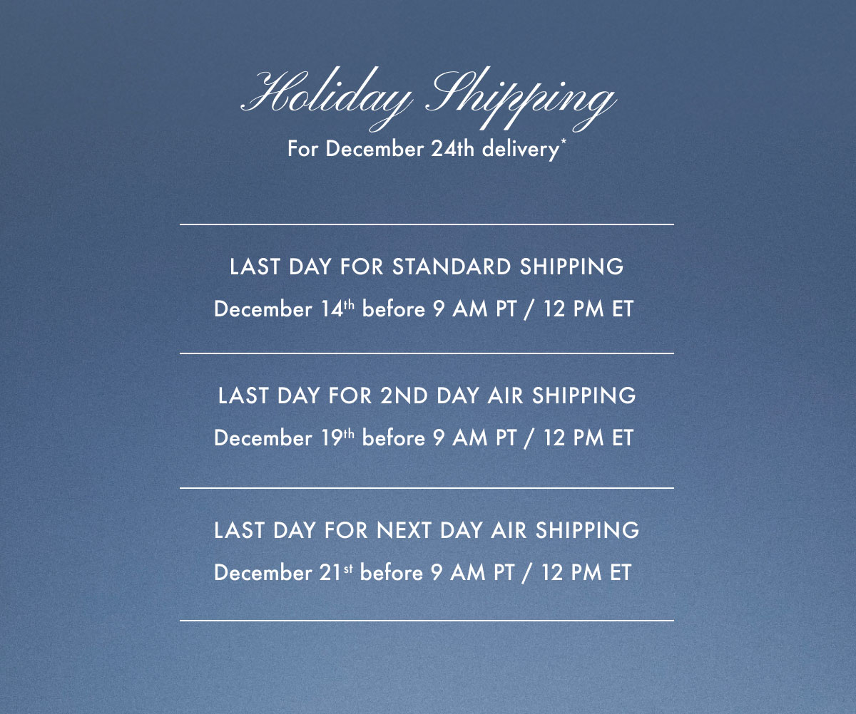 Holiday Shipping