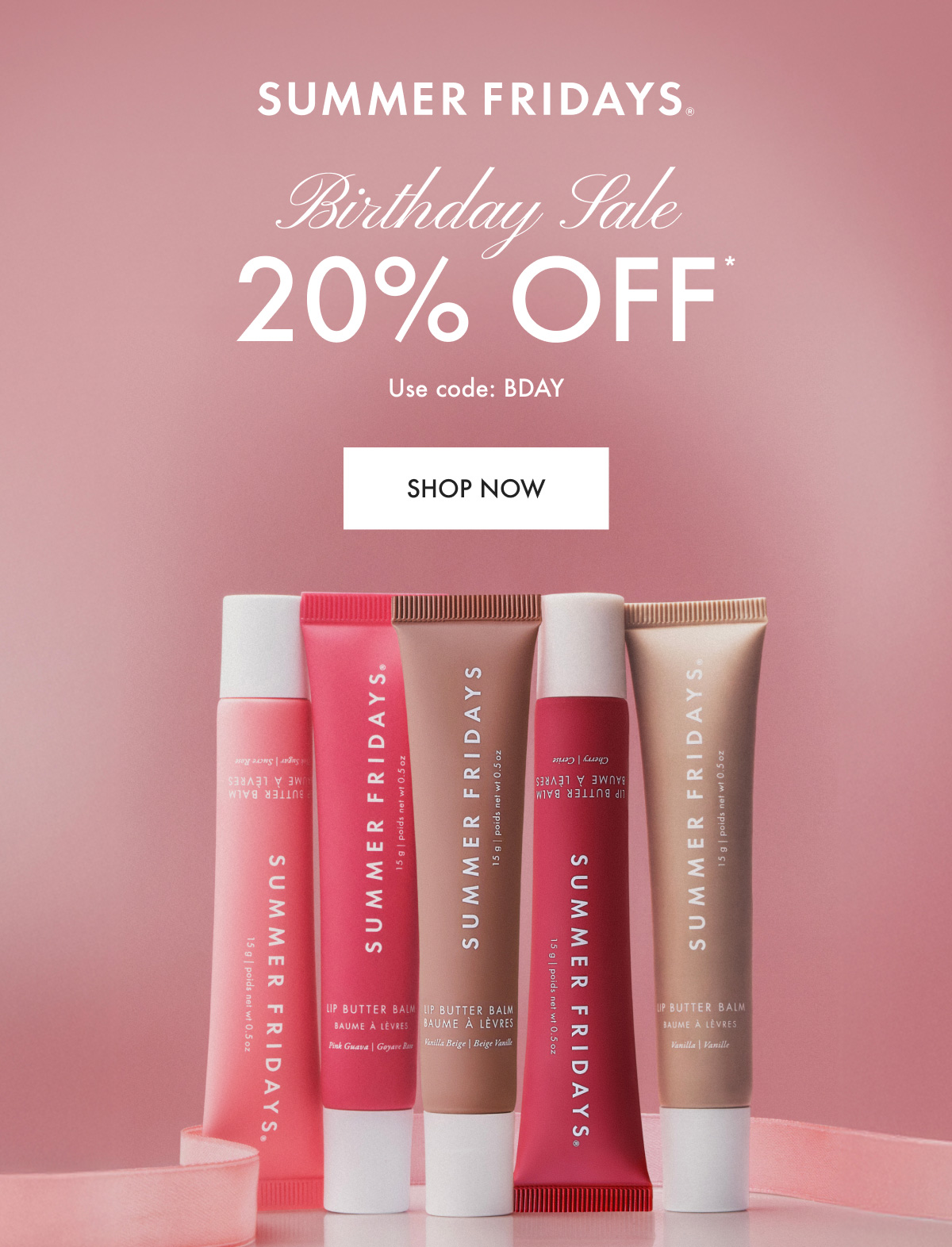 Birthday Sale: 20% Off. Use code: BDAY