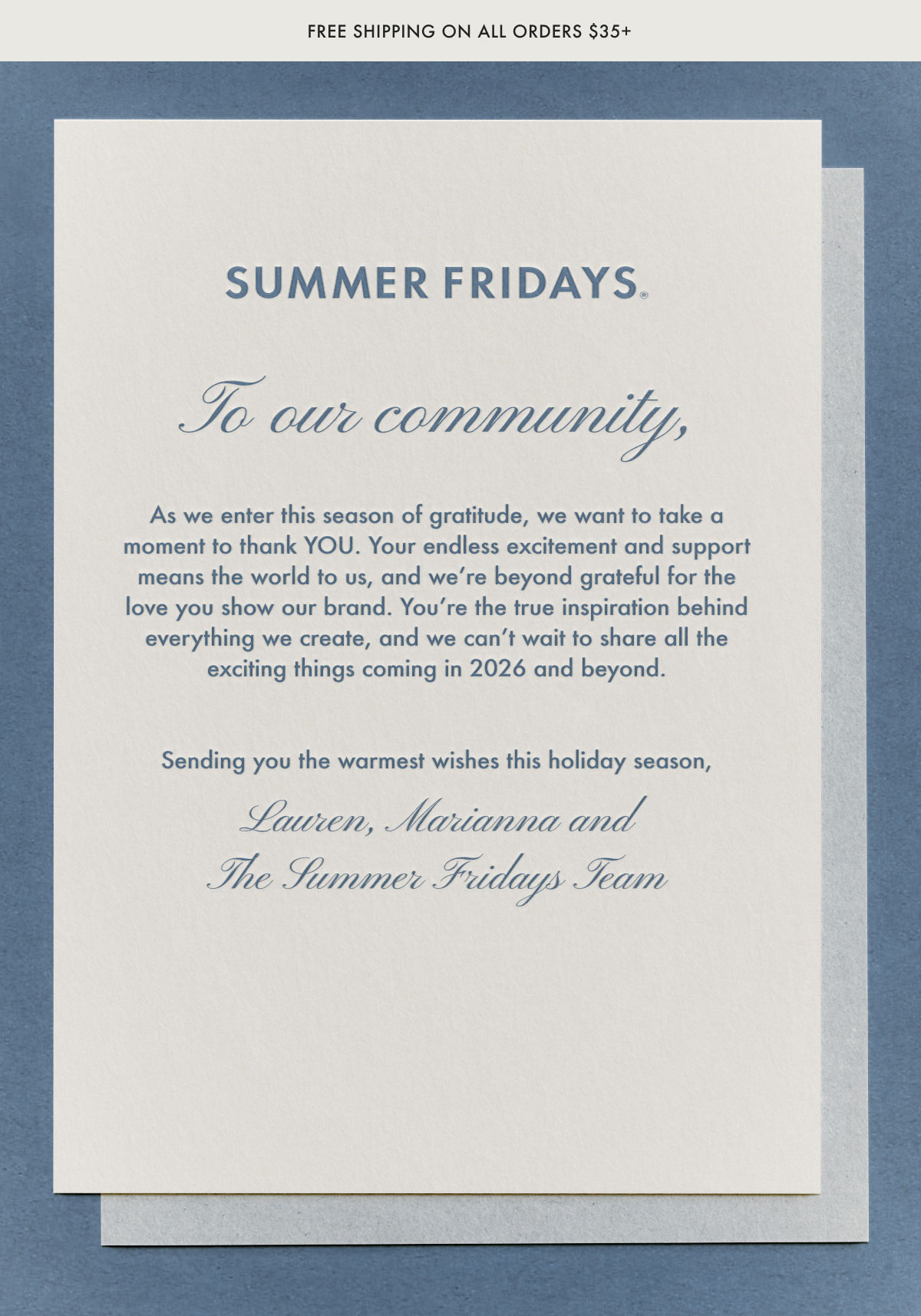 A Letter to Our Community