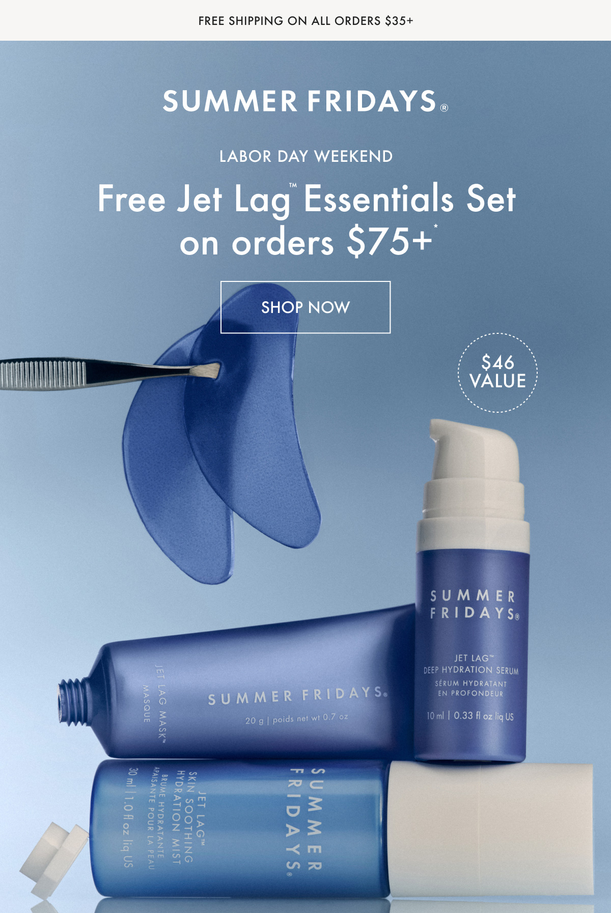 Free Jet Lag Essentials Set on Orders $75+