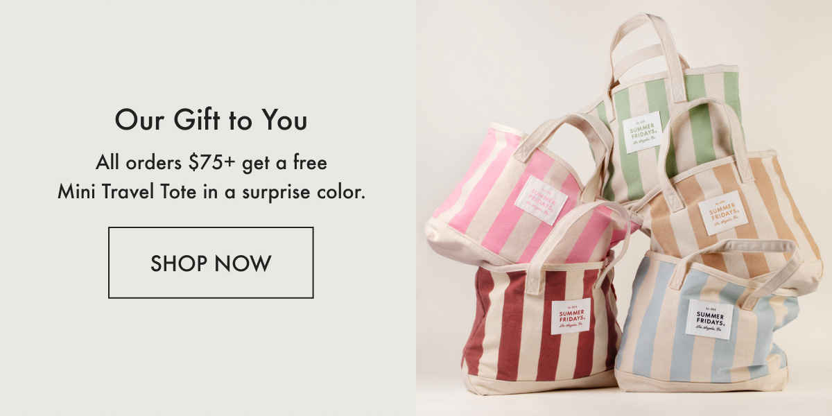 Our Gift To You: Free Mini Travel Tote On Orders Over $75+
