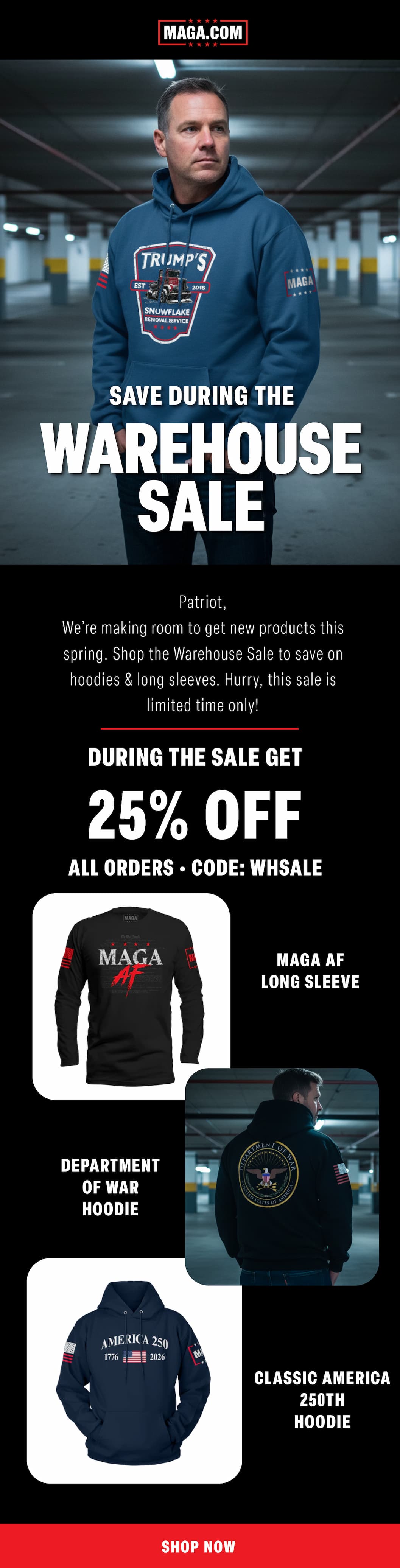 Warehouse Sale - 25% OFF - Shop Now