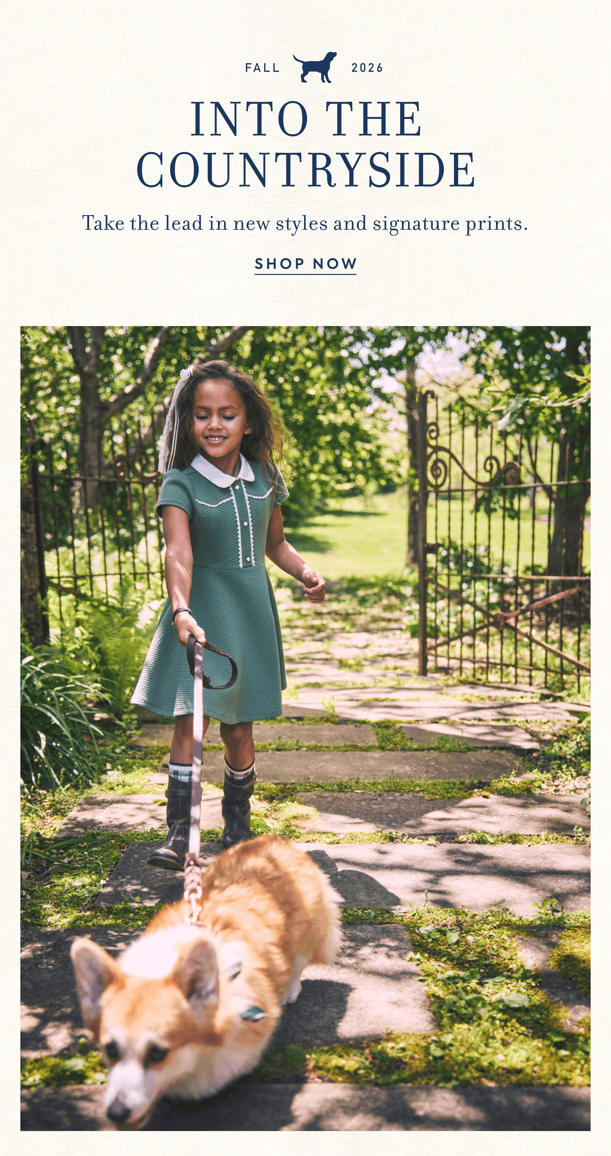 INTO THE COUNTRYSIDE: Take the lead in new styles and signature prints.