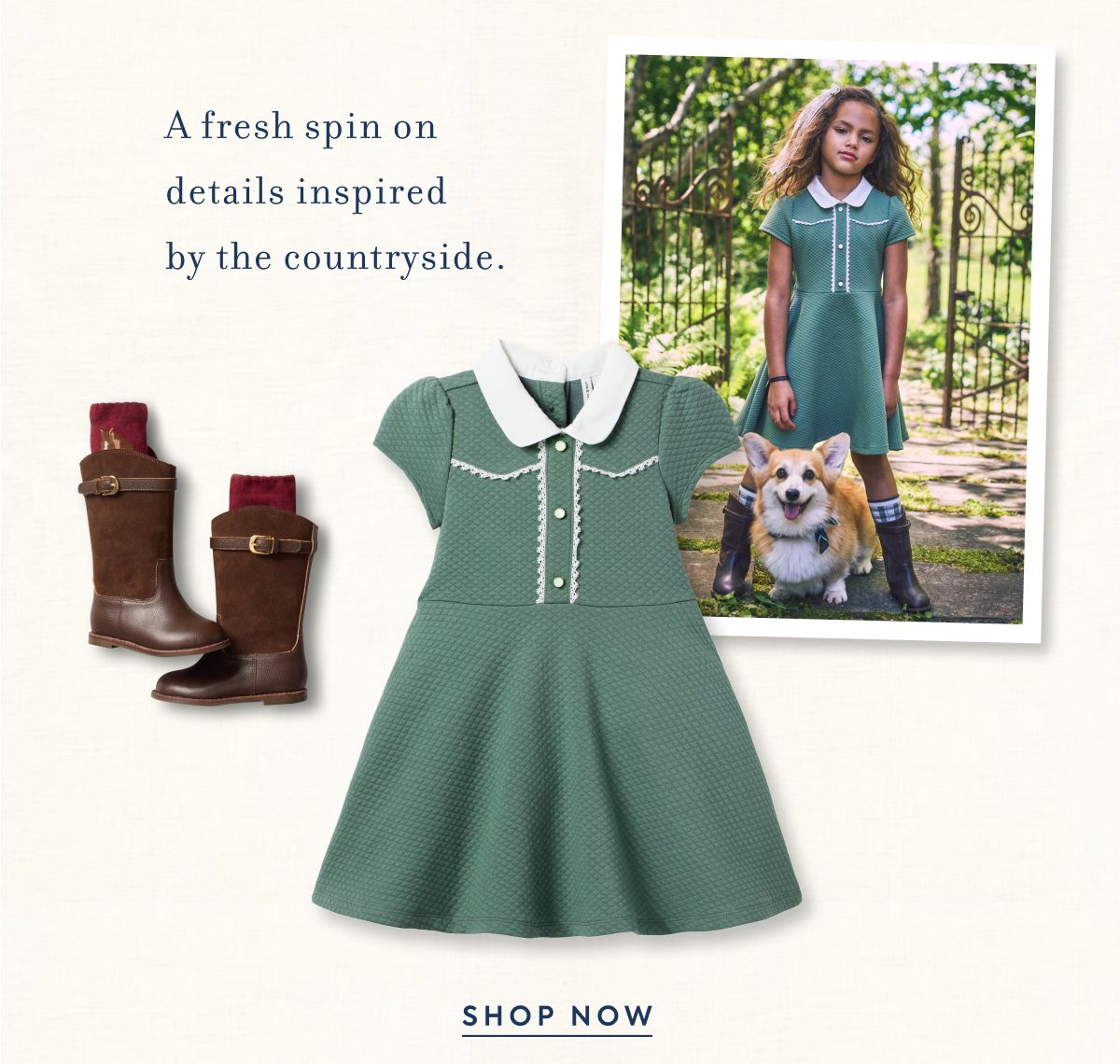 A fresh spin on details inspired by the countryside.