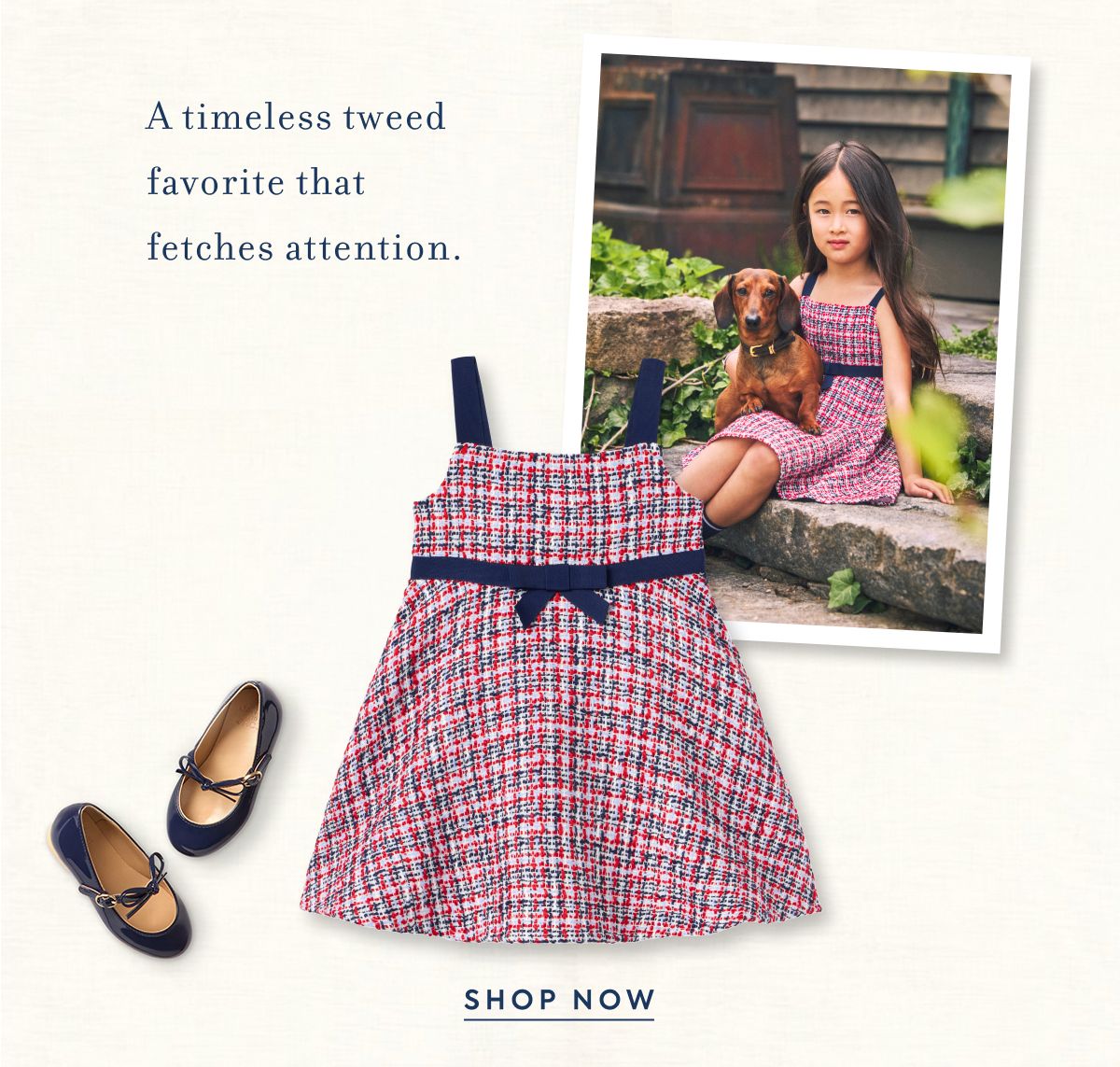 A timeless tweed favorite that fetches attention.