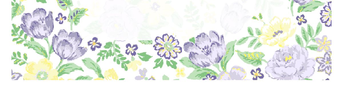 Watercolor floral pattern with purple and yellow flowers and green leaves