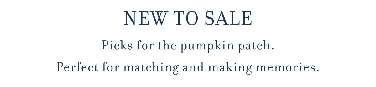 NEW TO SALE Picks for the pumpkin patch. Perfect for matching and making memories.