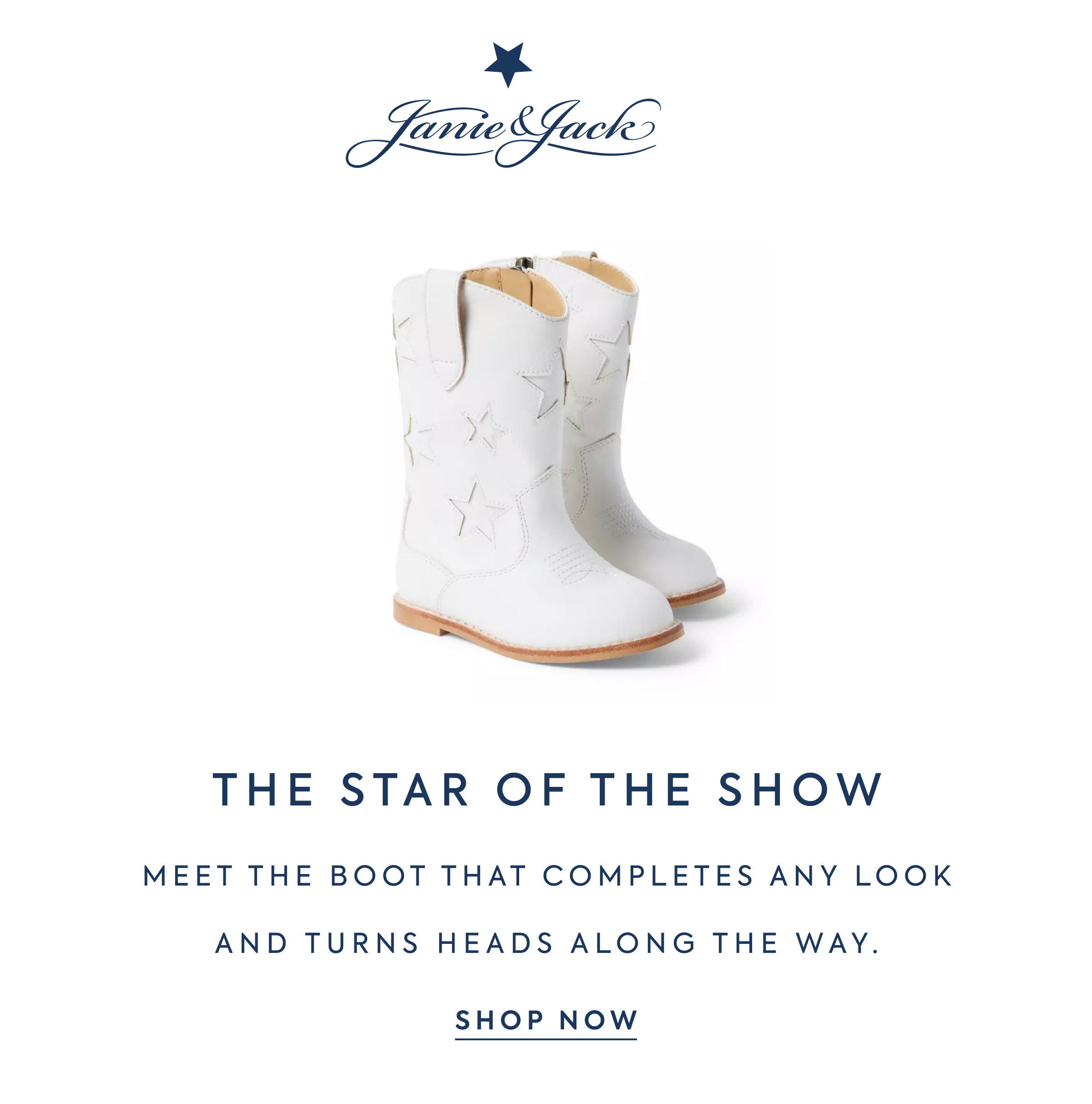 Janie&Jack - THE STAR OF THE SHOW - MEET THE BOOT THAT COMPLETES ANY LOOK AND TURNS HEADS ALONG THE WAY. - SHOP NOW