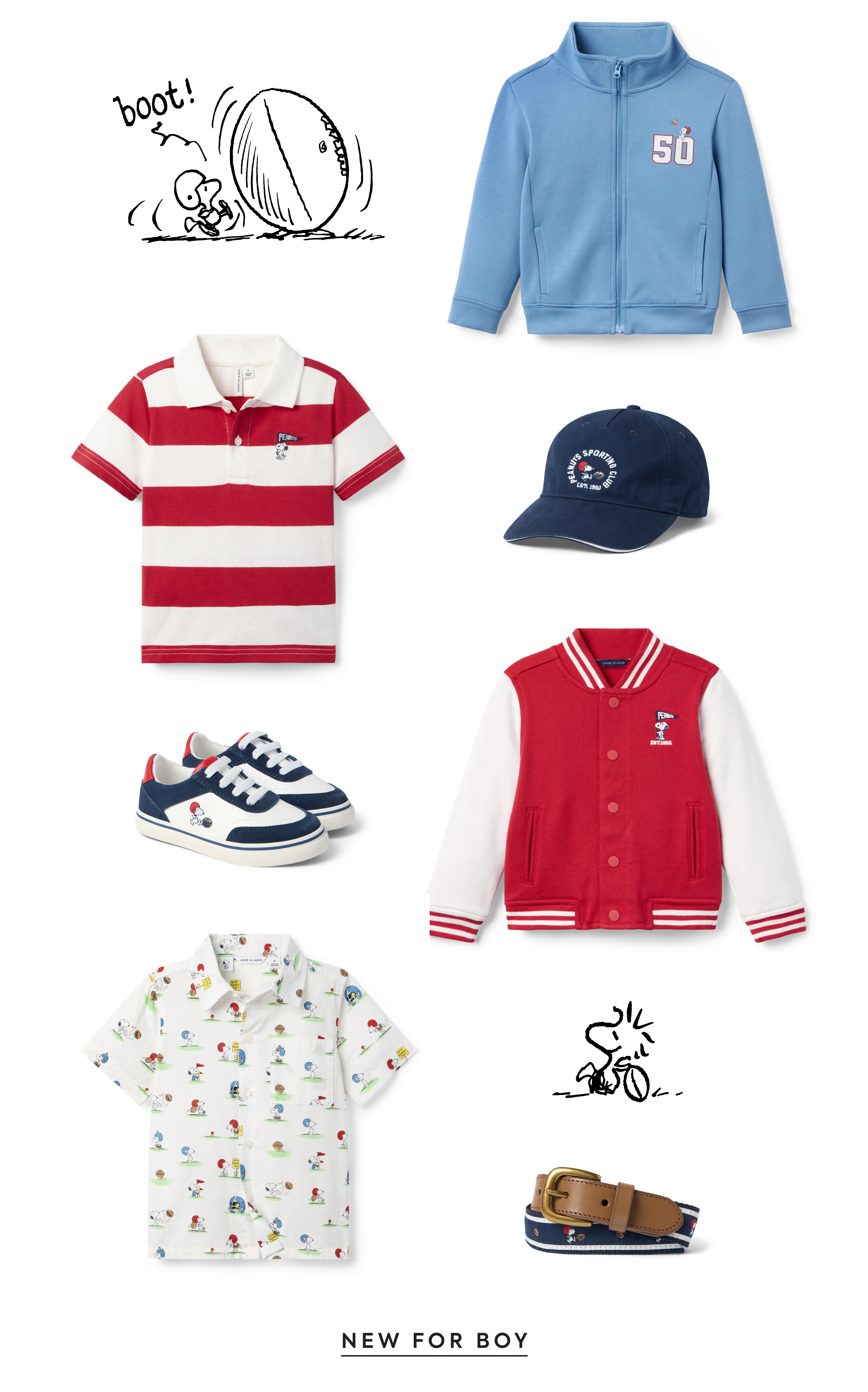 boot! - 50 - PEANUTS SPORTING CLUB - EST. 1950 - NEW FOR BOY