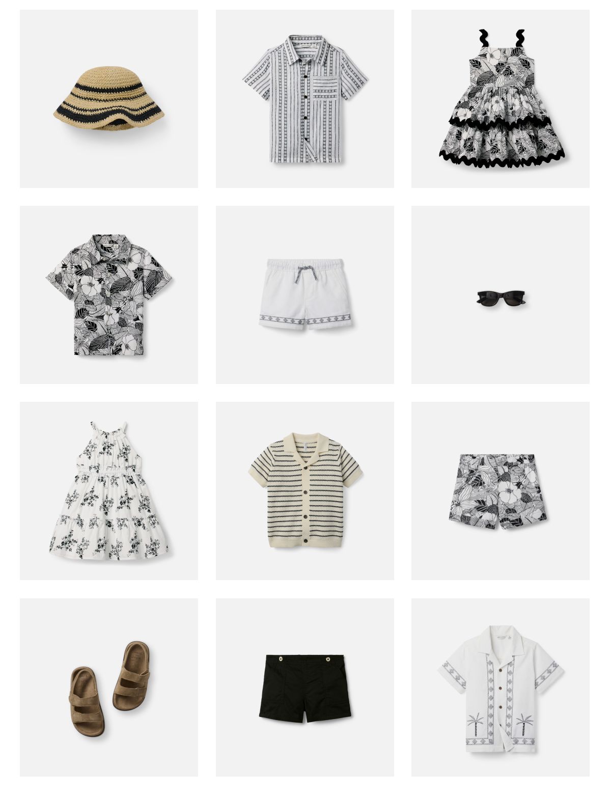 BEST OF SUMMER Chic shades of black and white, perfect for somewhere beyond the sea.