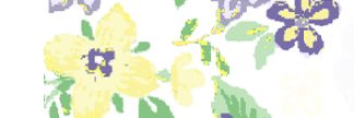 Watercolor floral pattern with yellow and purple flowers