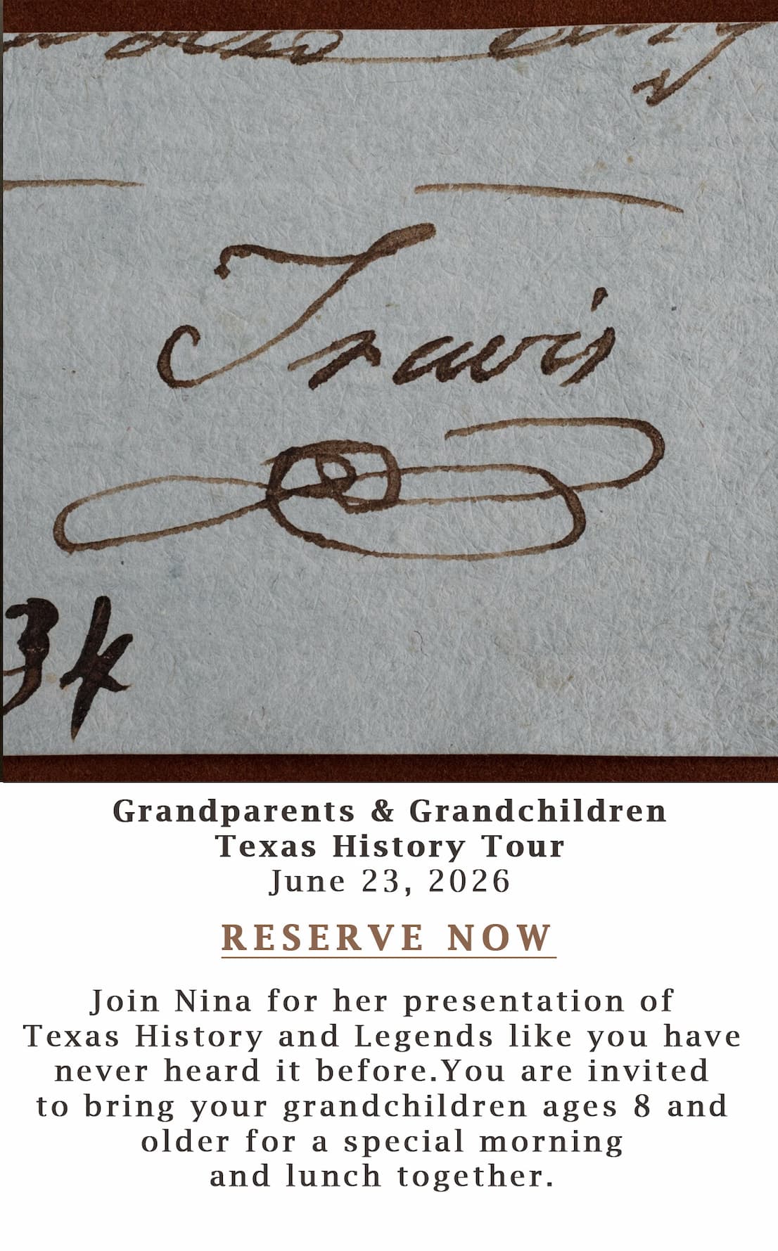 Grandparents & Grandchildren Texas History Tour