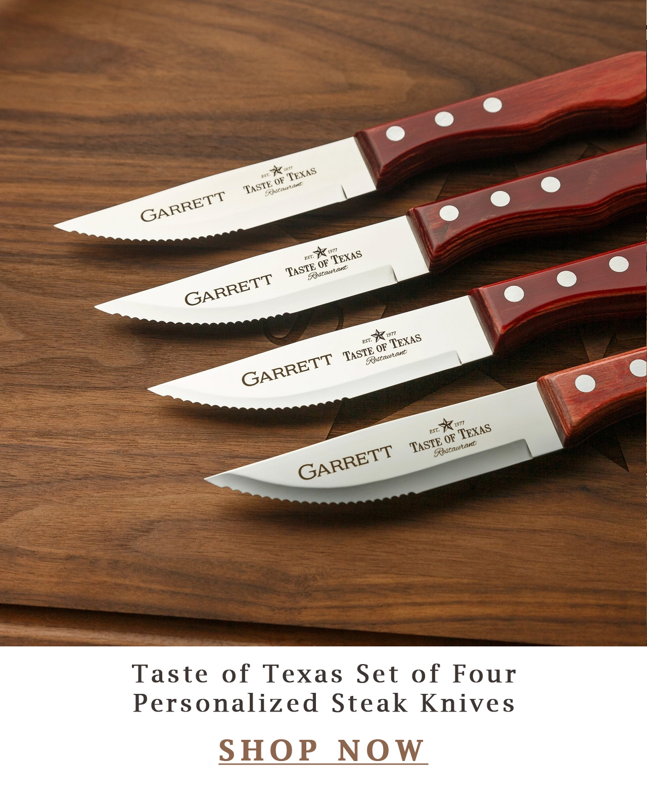 Set of Four Taste of Texas Knives