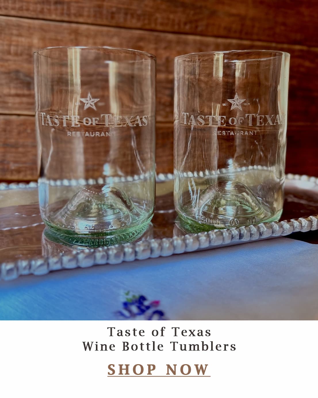 Taste of Texas Wine Bottle Tumblers