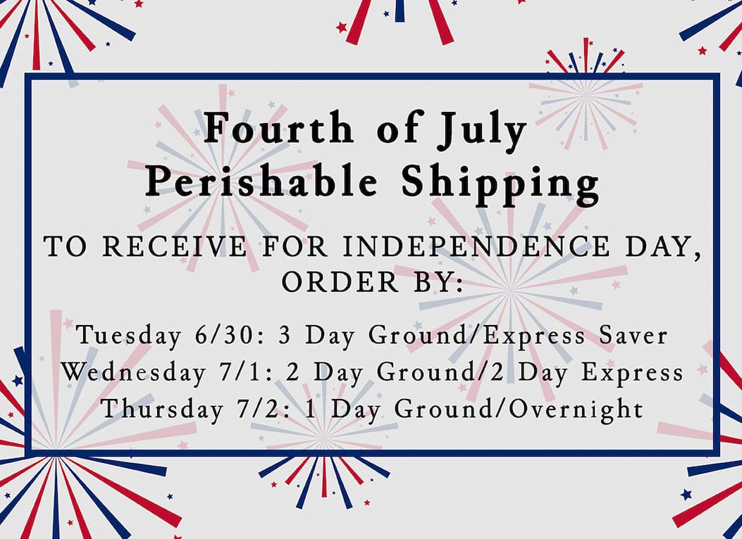 Fourth of July Perishable Shipping Calendar