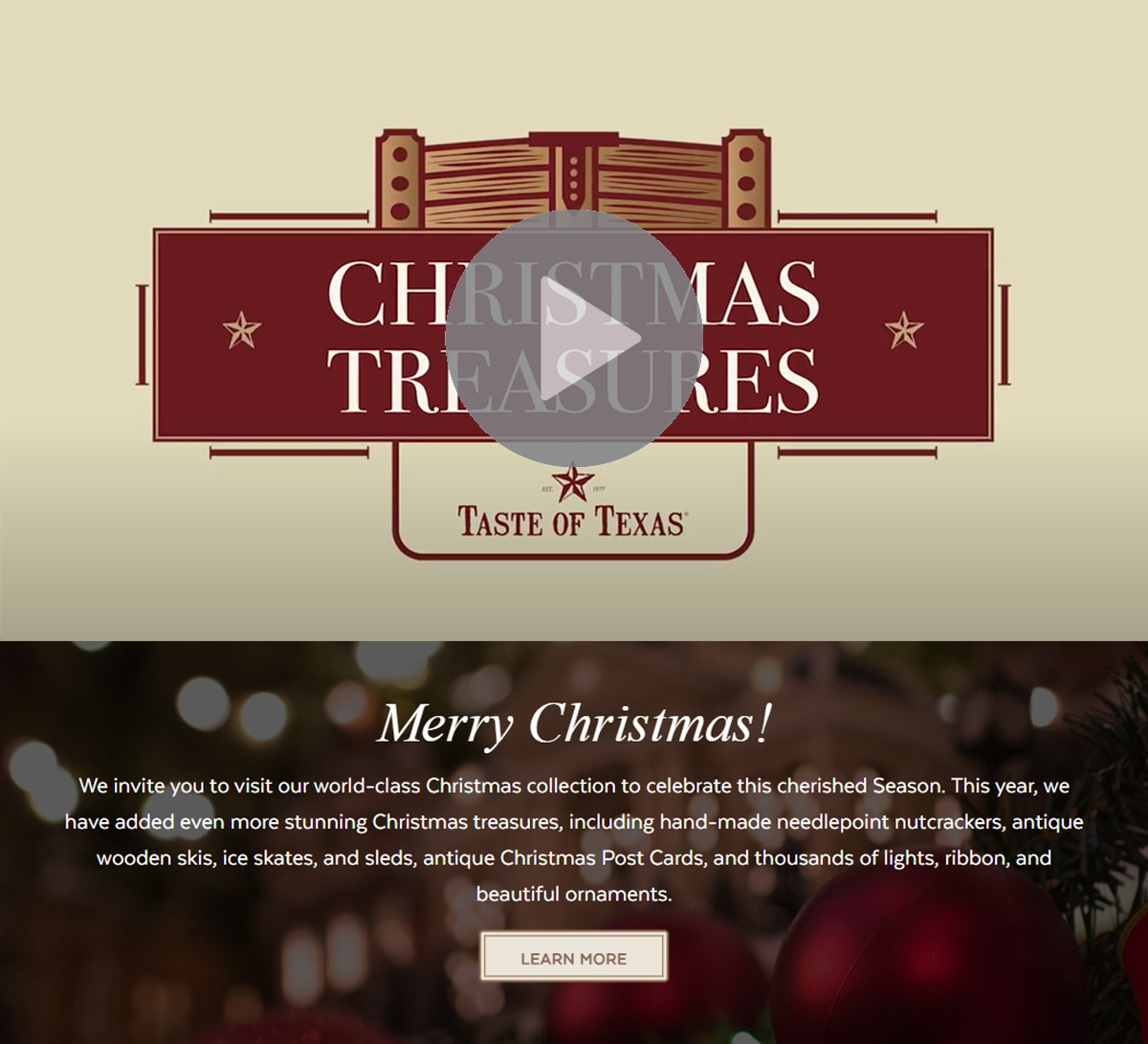 Christmas Treasures at the Taste of Texas