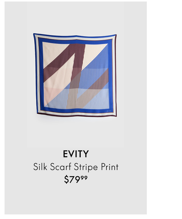 EVITY Silk Scarf Stripe Print