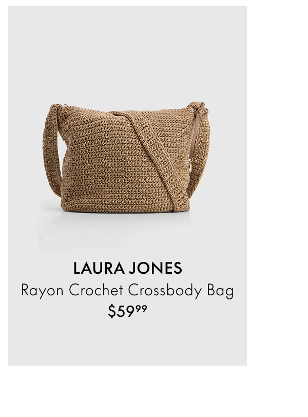 LAURA JONES Rayon Crochet Crossbody Bag