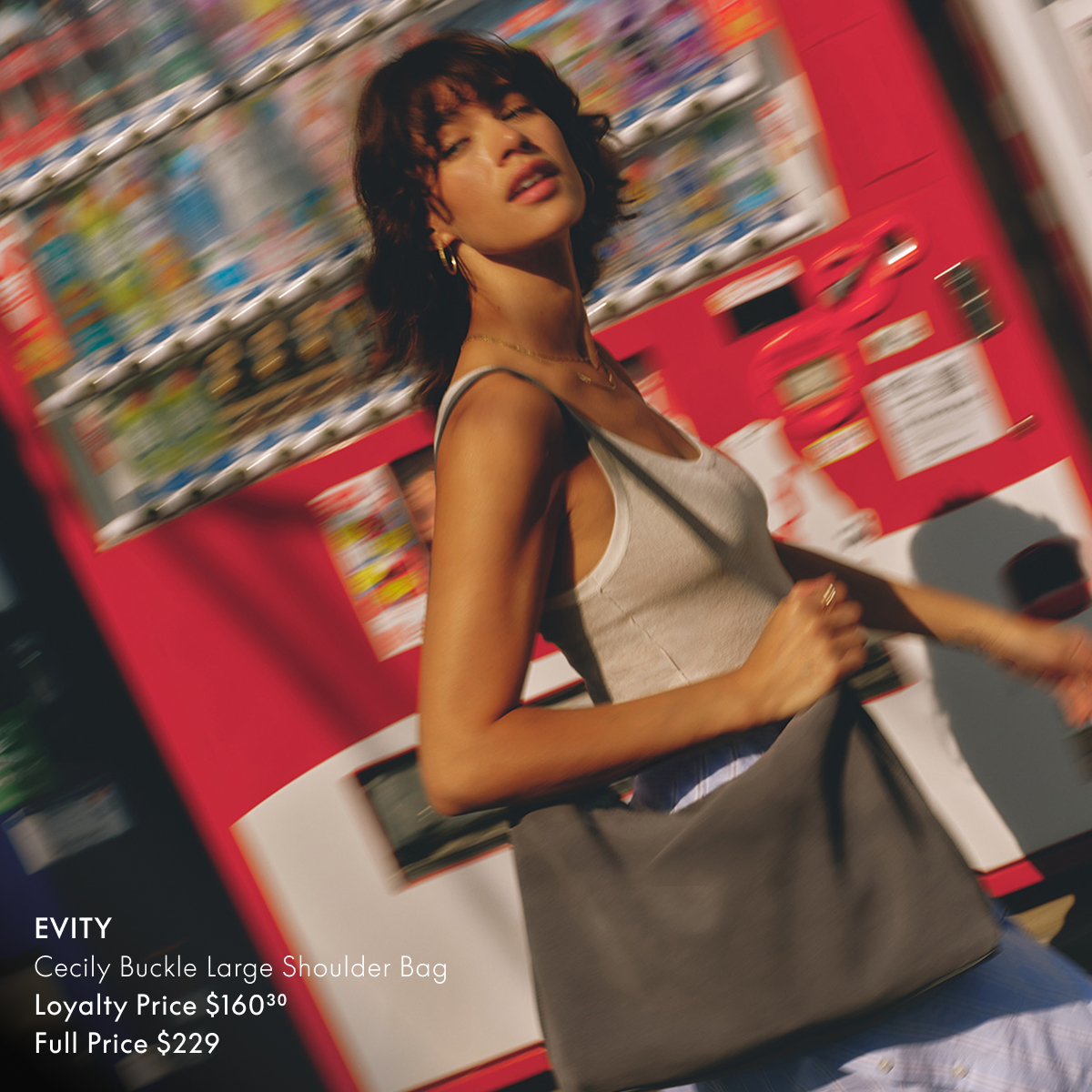 EVITY Cecily Buckle Large Shoulder Bag