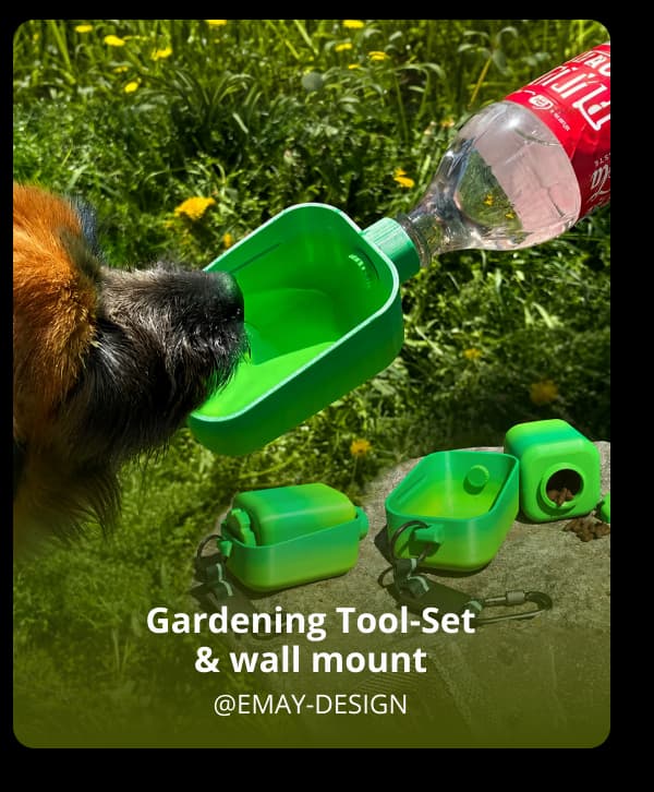 Perfect for outdoor pets! Click to get this portable pet waterer & feeder set compatible with standard bottles.