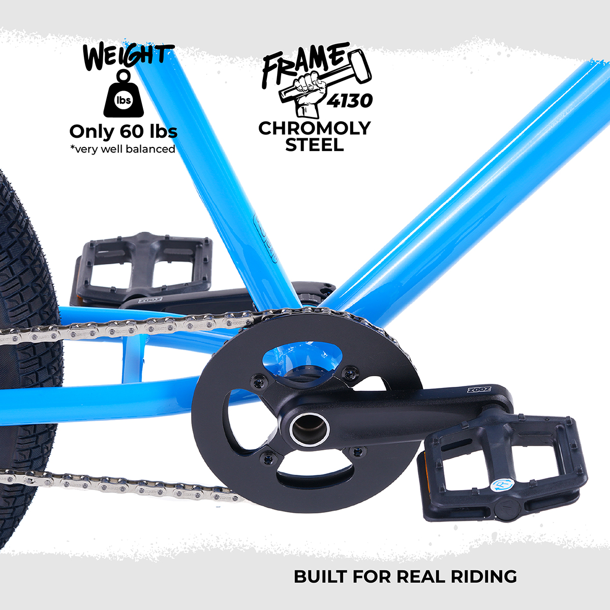 the zooz ultra ripster is lightweight eventhough it has 4130 chromoly steel frame and fork. 