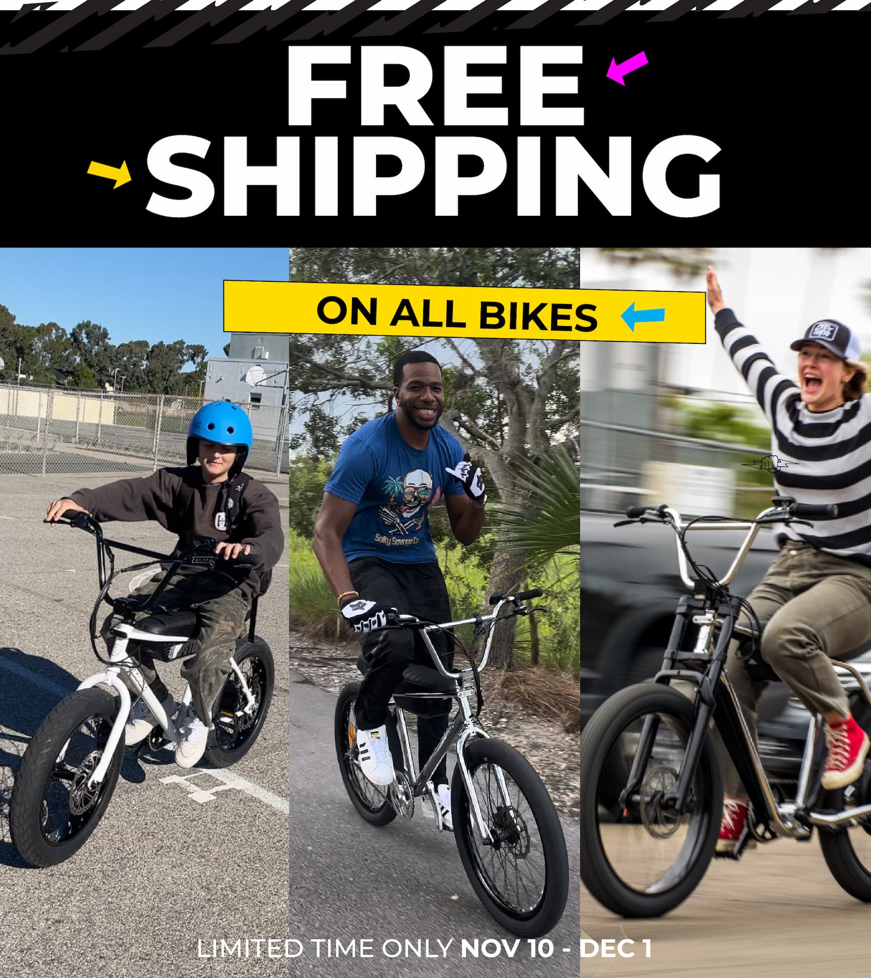 black friday sale. ZOOZ Bikes has free shipping on all bikes