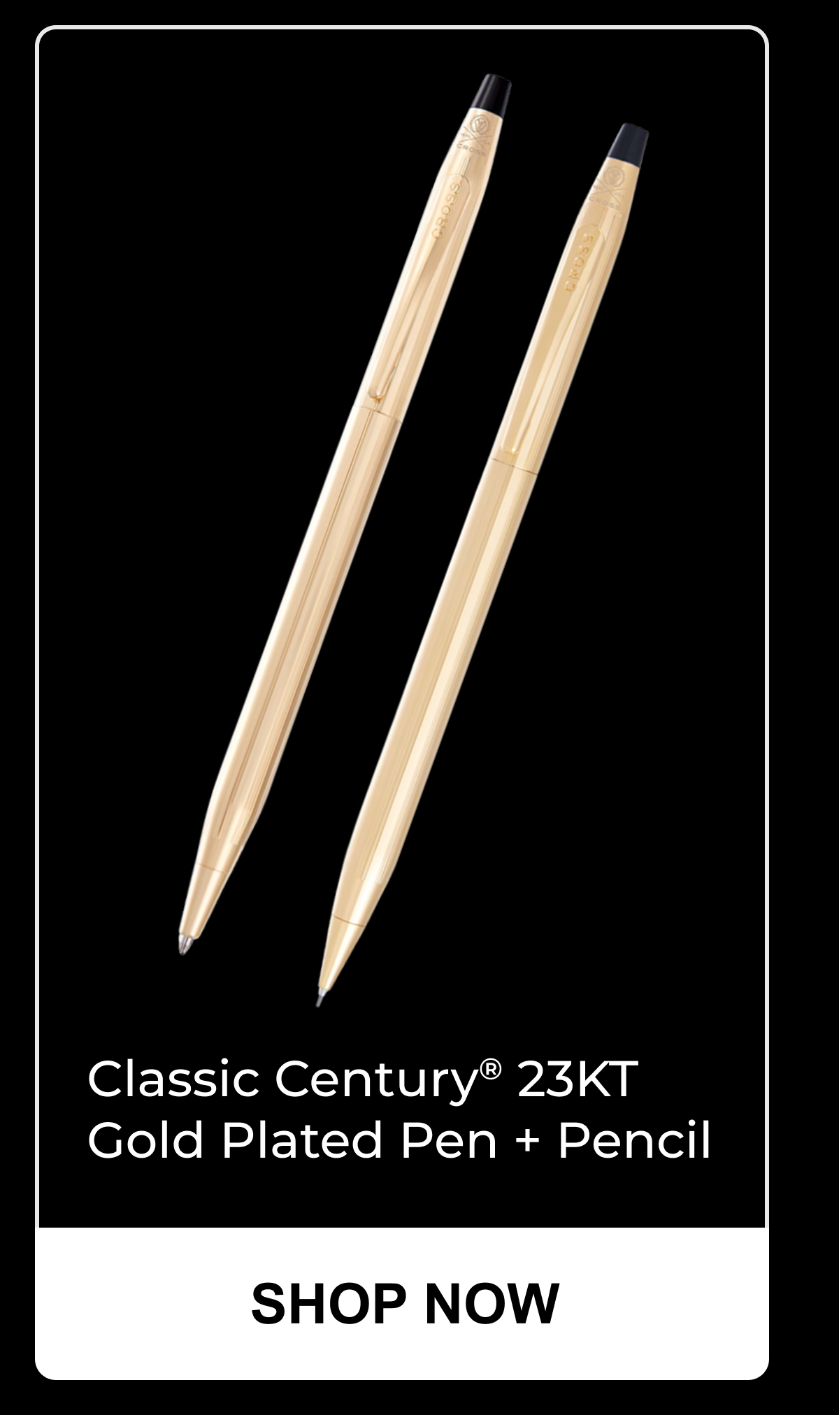 classic sentury 23kt gold plated pen + pencil