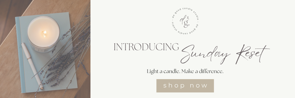 Sunday, Reset header with image of hand lighting a candle