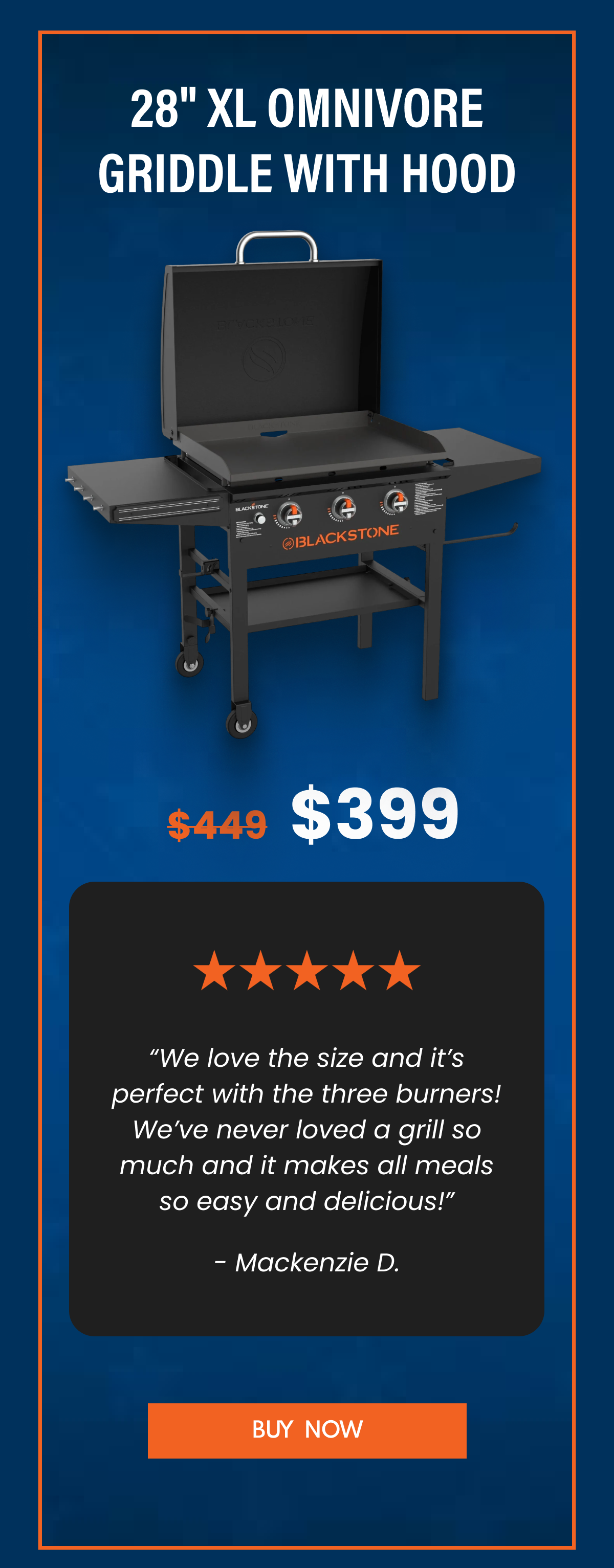 28" XL Omnivore Griddle with Hood