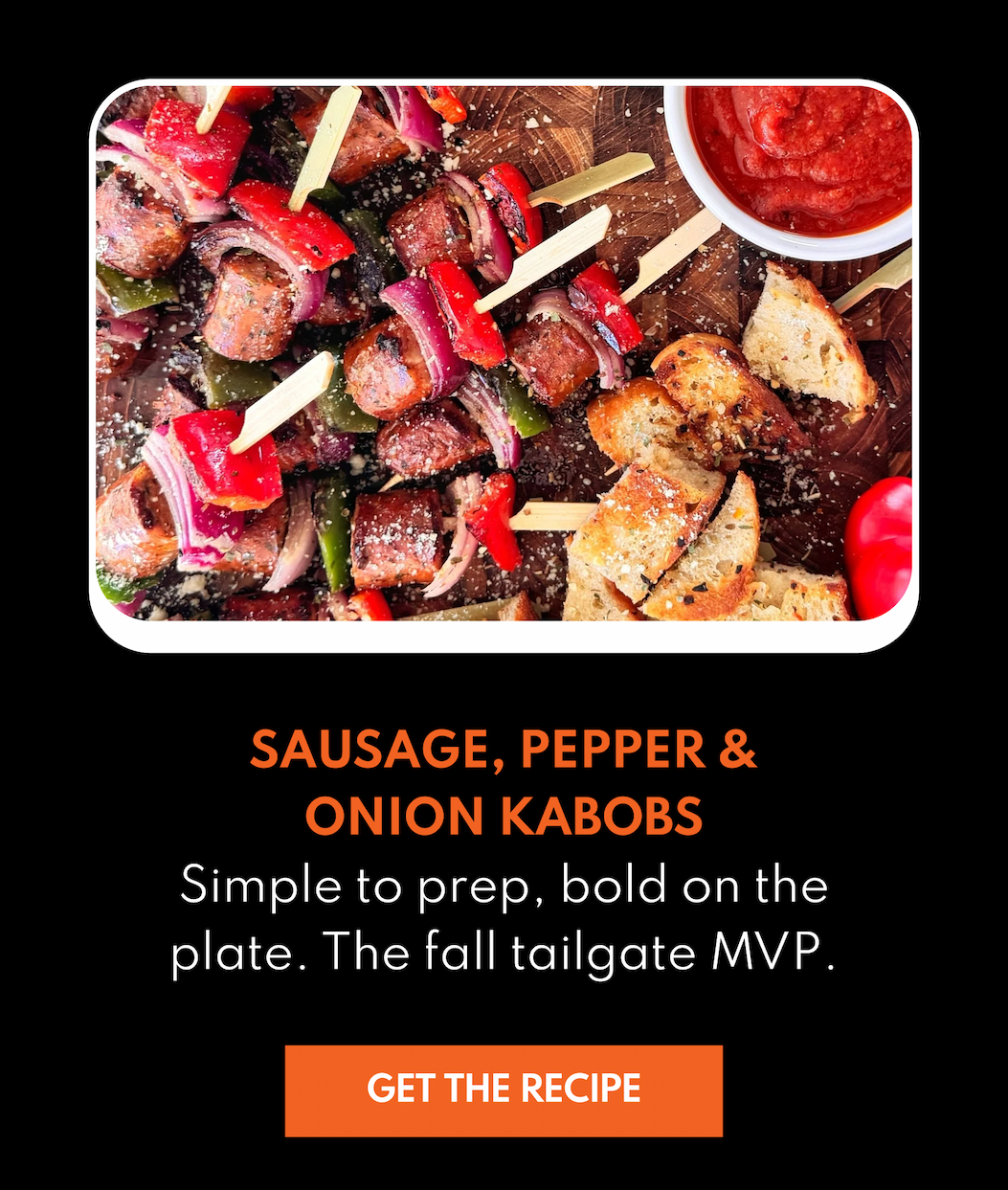 Sausage, Pepper & Onion Kabobs