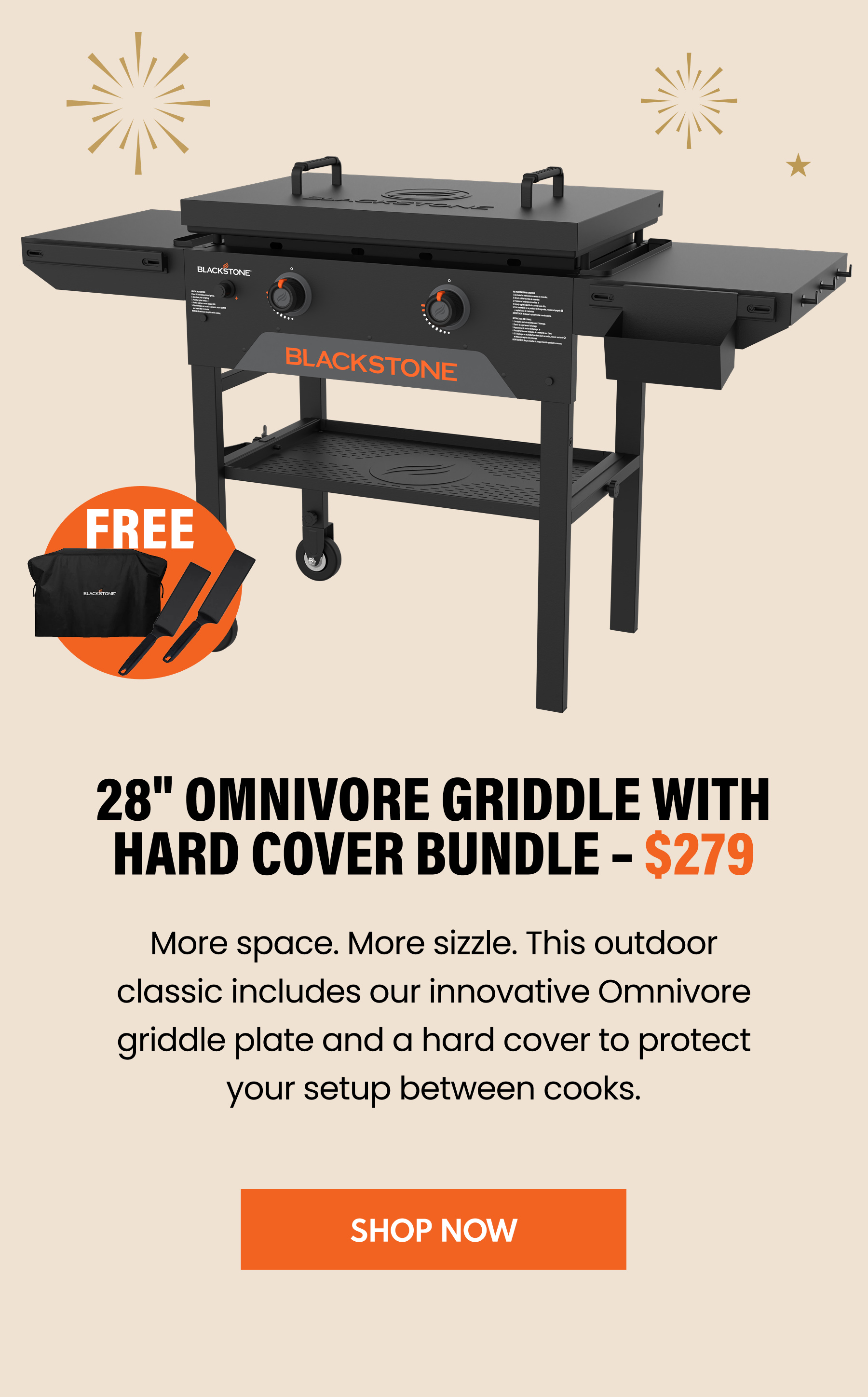 28" Omnivore Griddle with Hard Cover Bundle
