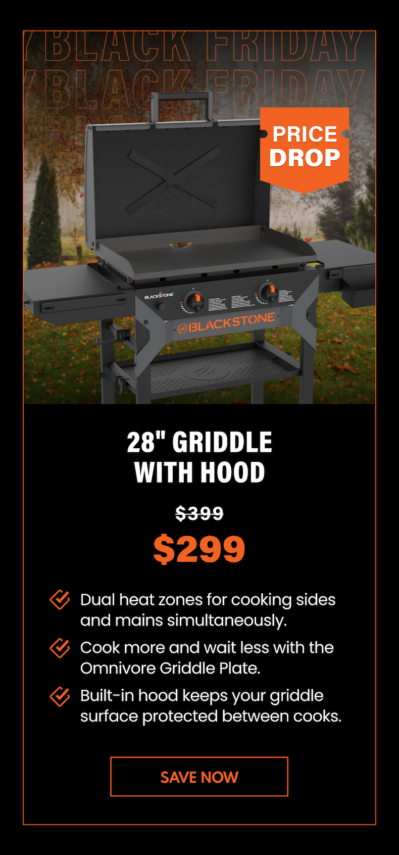 28" Griddle With Hood