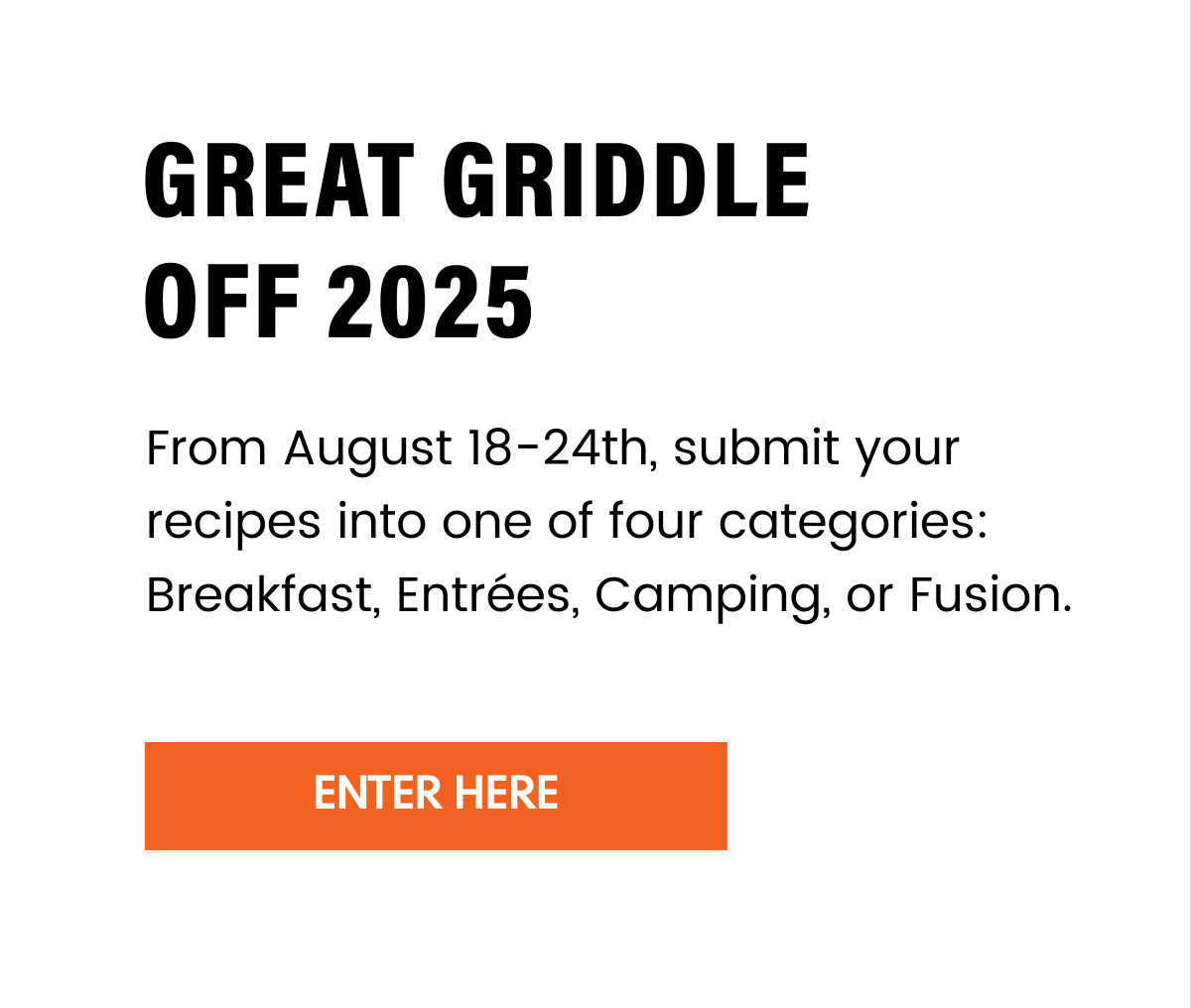 Great Griddle Off 2025 - Enter Here