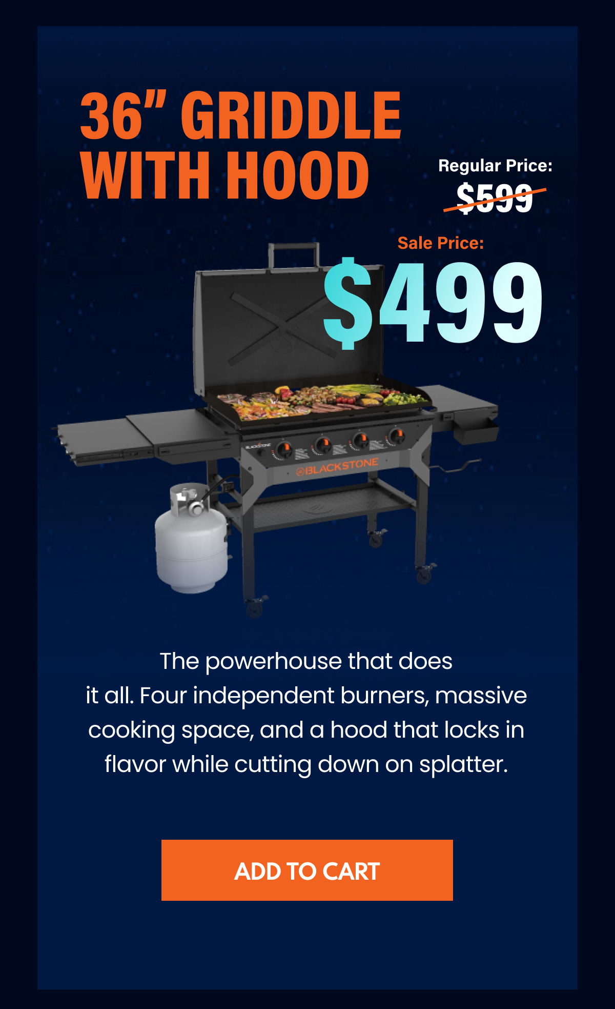 36" Griddle With Hood