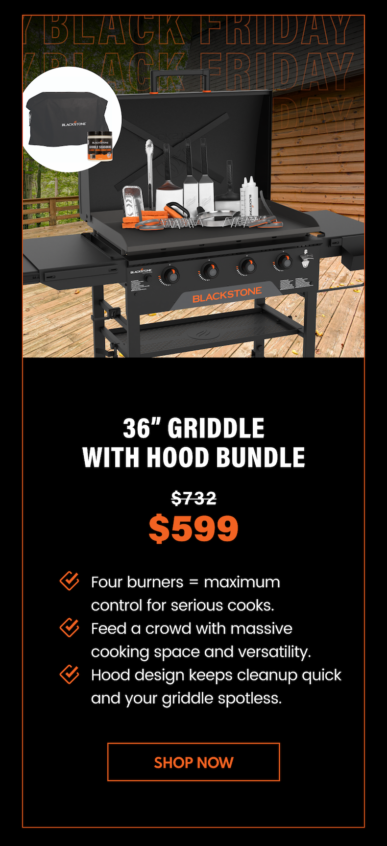 36" Griddle With Hood Bundle