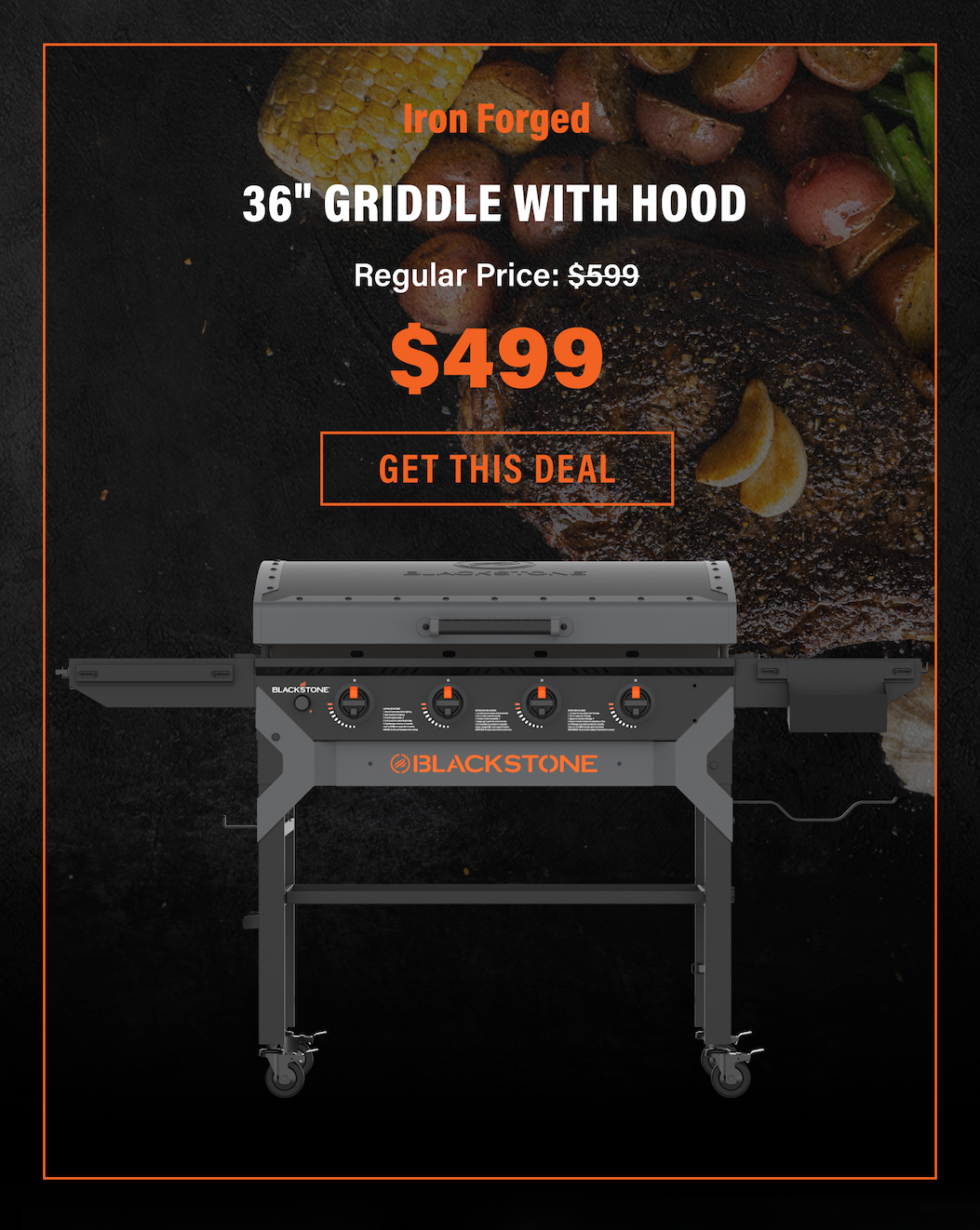 36" Griddle WIth Hood