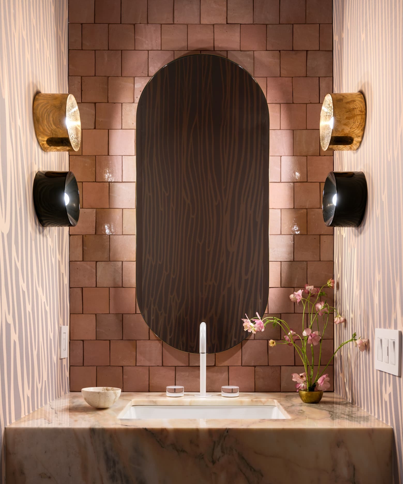STALACTITE | TAUPE in a Chicago powder room by Bishop Studio