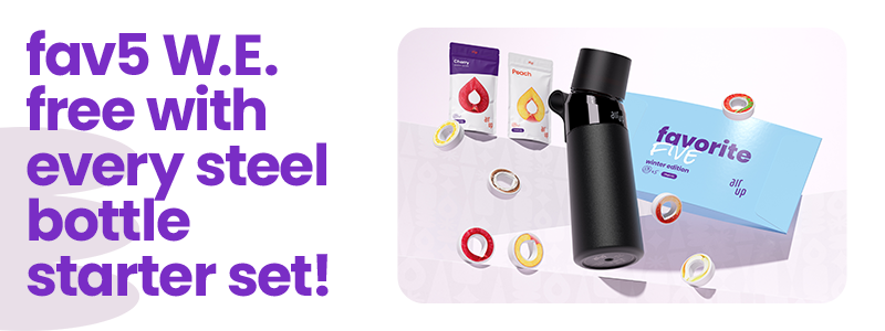 fav5 W.E. free with every steel bottle starter set!