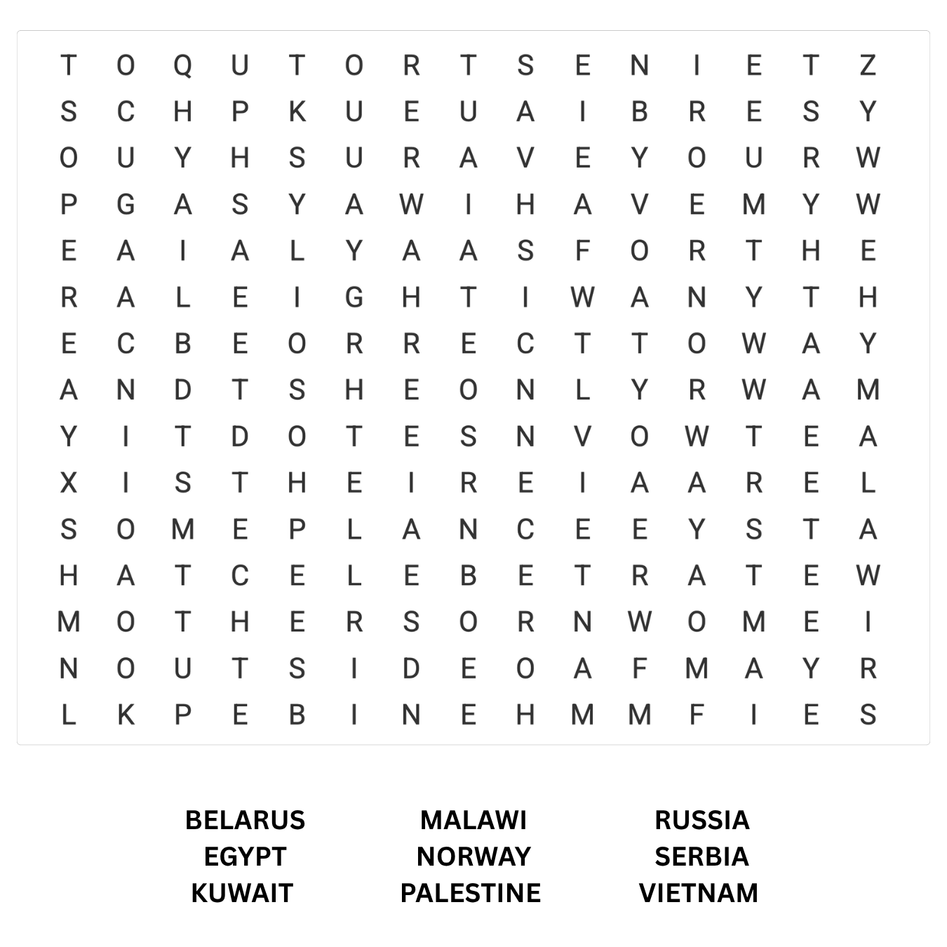 mother's day word search game