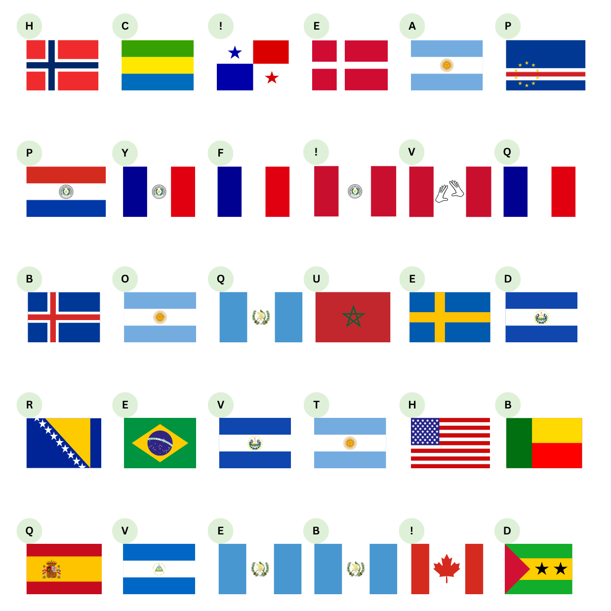 fun with flags grid of flags to choose from