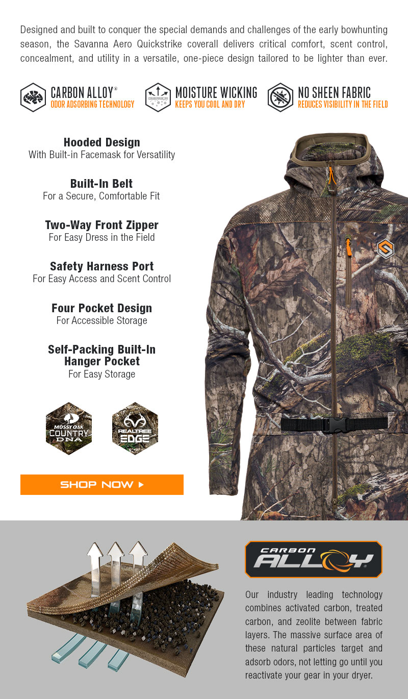Back in Stock Savanna Quickstrike Coverall ScentLok